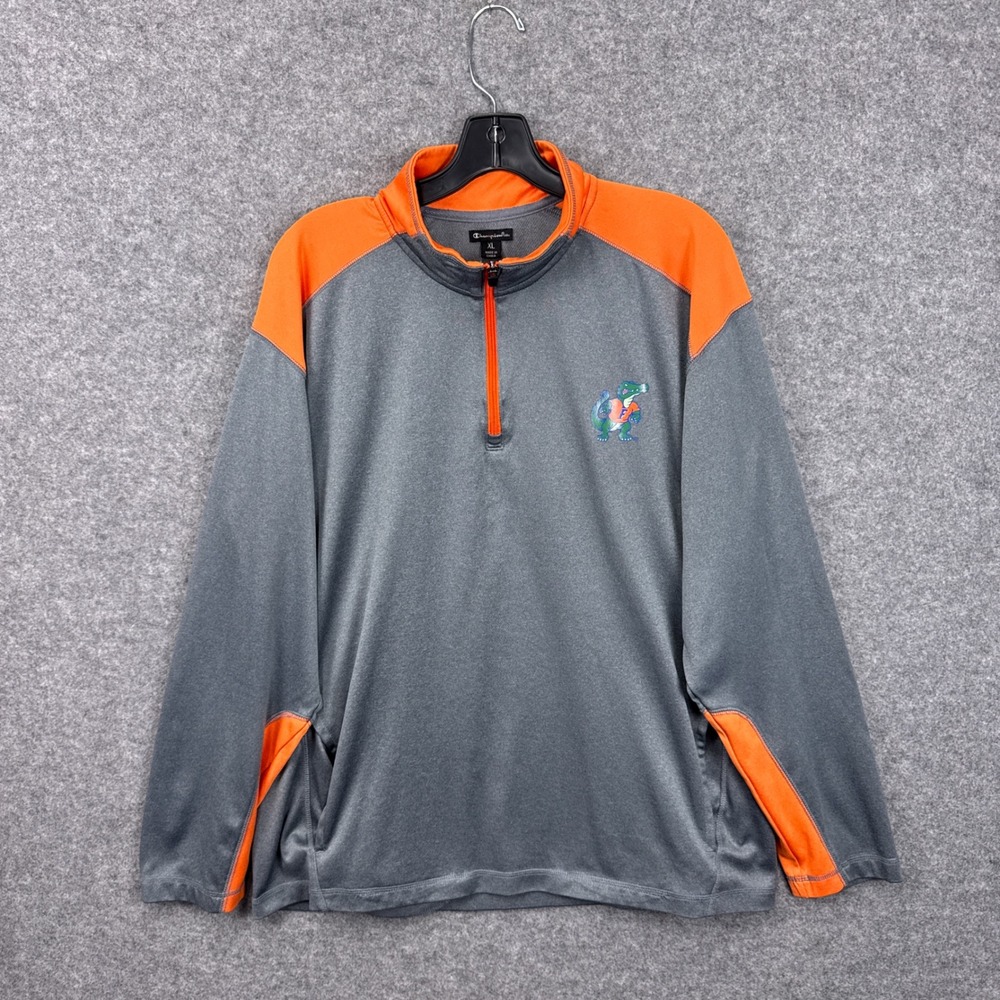 Champion Elite Florida Gators Quarter Zip Pullover XL Gray Orange Performance